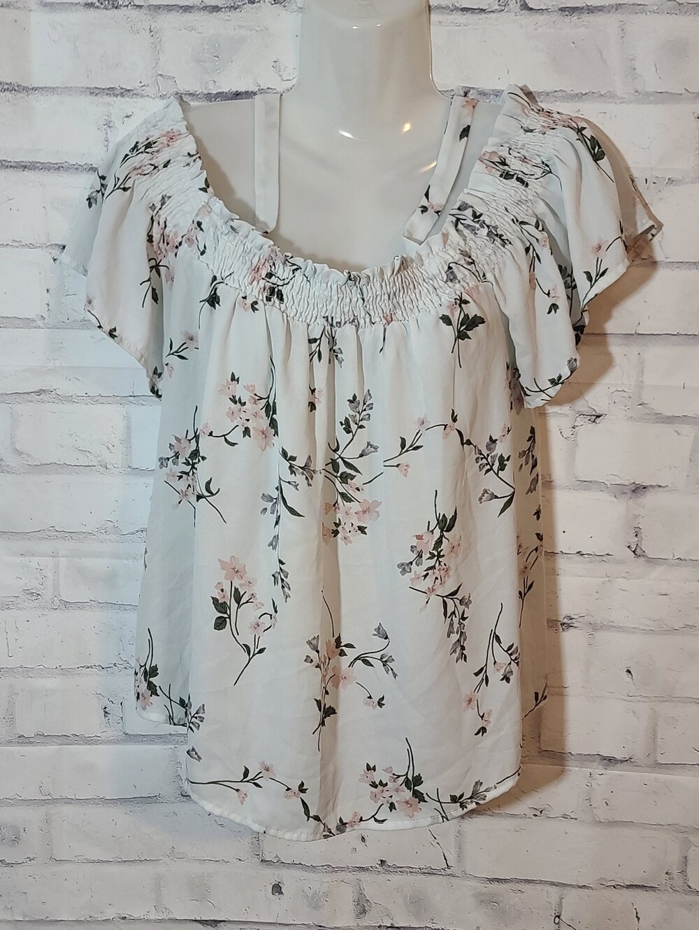 Sienna Sky Off-shoulder Floral Blouse L Boho Romantic